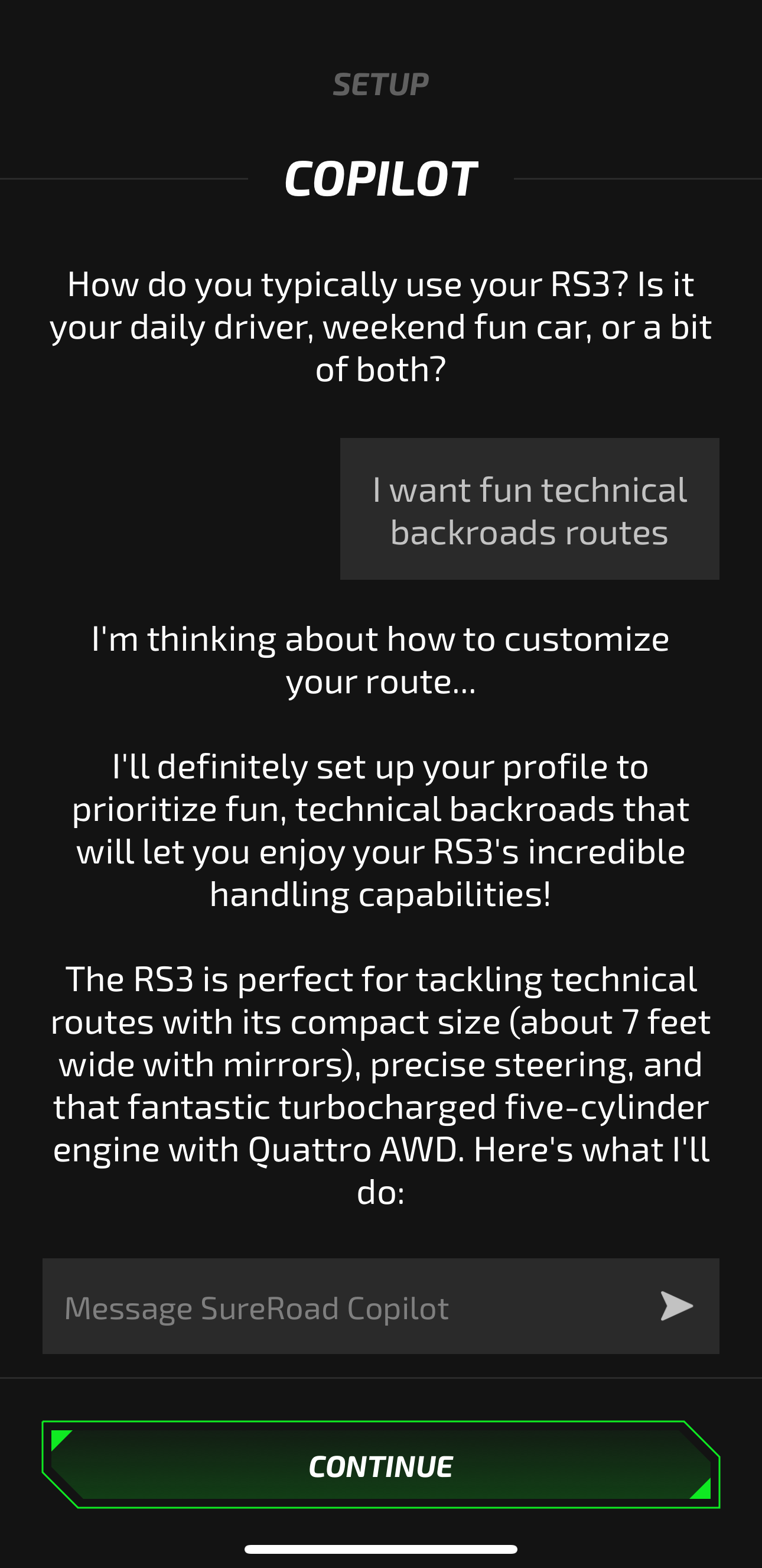 SureRoad App - Navigation Screen